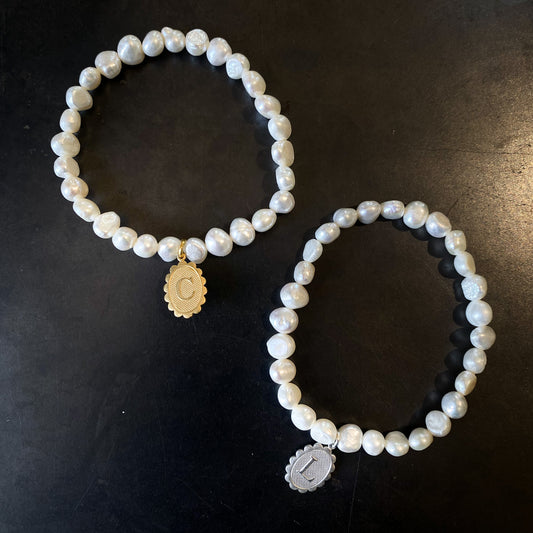 Pearl & Letter Bracelet